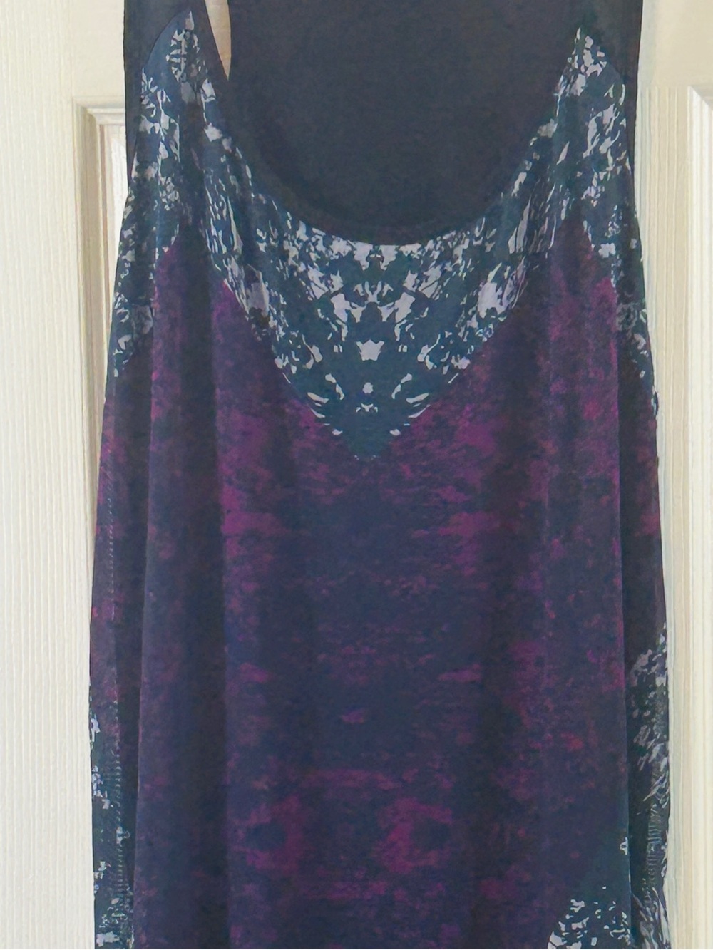 Women's Purple Patterned Flowing Skirt